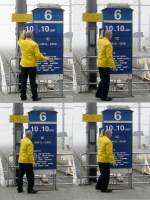 Bahnhofsschilder/14893/elektronischer-zugzielanzeiger-in-blankenberge-130409-jeanny 'Elektronischer' Zugzielanzeiger in Blankenberge. 13.04.09 (Jeanny)