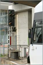Signale und Sicherheitstechnik/135412/ausfahrt-mit-40-kmh-zeigt-das 'Ausfahrt mit 40 km/h' zeigt das Signal N1 in Konstanz dem Thurbo GTW. 
8. April 2011