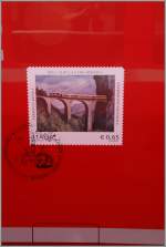 Eine grosse 'Briefmarke' auf einem 'Allerga' erinntert an das Bernina Jubil�um. 
Sept. 2011